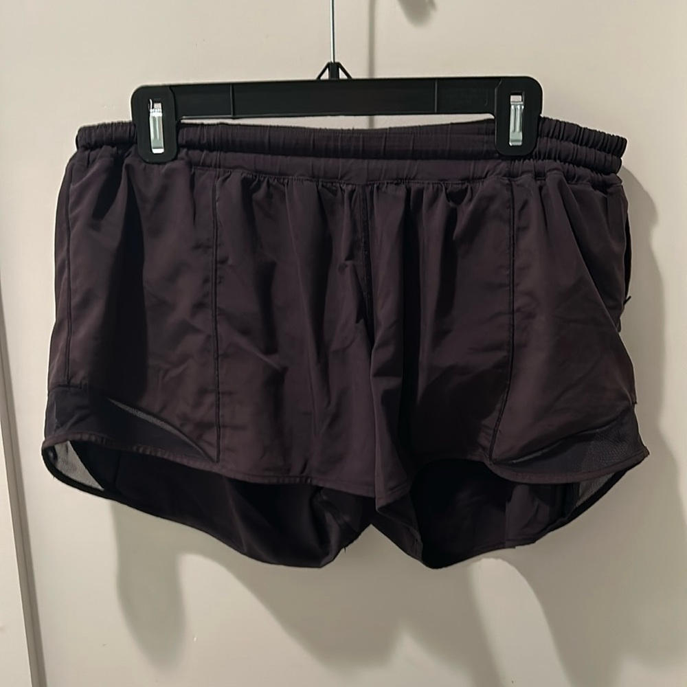 Lululemon hottie hot short, black size 12 built-in underwear style